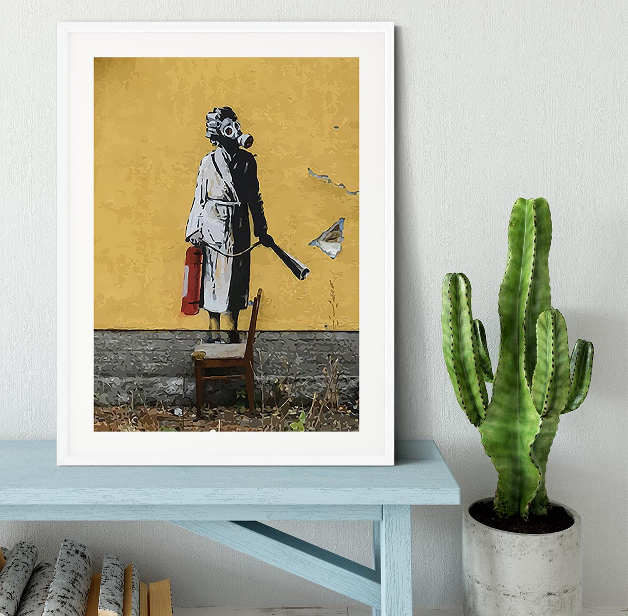 Banksy Ukraine Lady In Gas Mask Framed Print - Canvas Art Rocks - 5