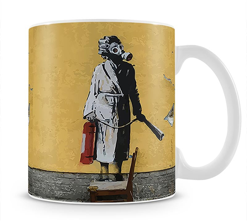 Banksy Ukraine Lady In Gas Mask Mug - Canvas Art Rocks - 1