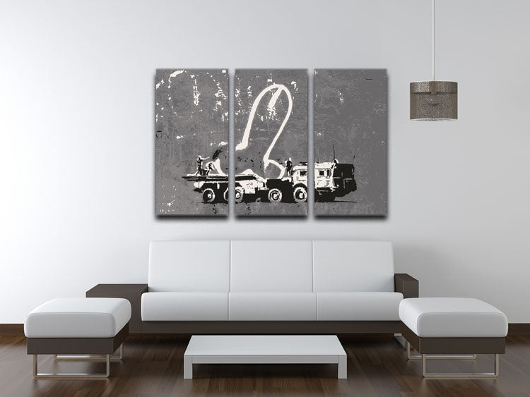 Banksy Ukraine Penis Missile 3 Split Panel Canvas Print - Canvas Art Rocks - 3