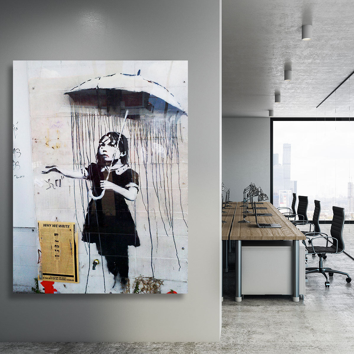 Banksy Umbrella Girl Canvas Print or Poster - Canvas Art Rocks - 3