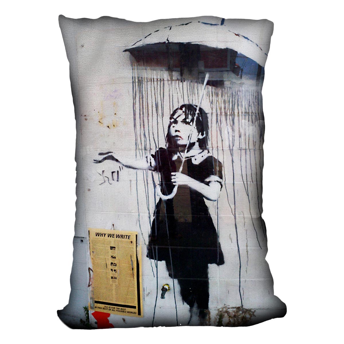 Banksy Umbrella Girl Cushion