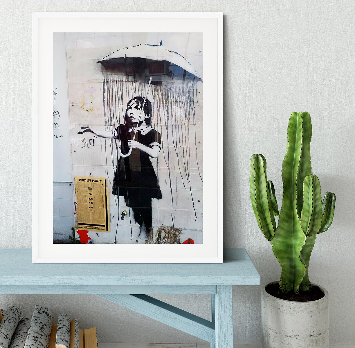 Banksy Umbrella Girl Framed Print - Canvas Art Rocks - 5