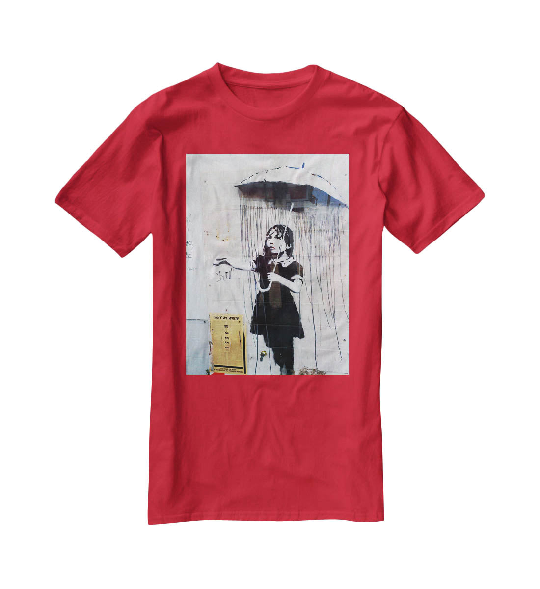 Banksy Umbrella Girl T-Shirt - Canvas Art Rocks - 4