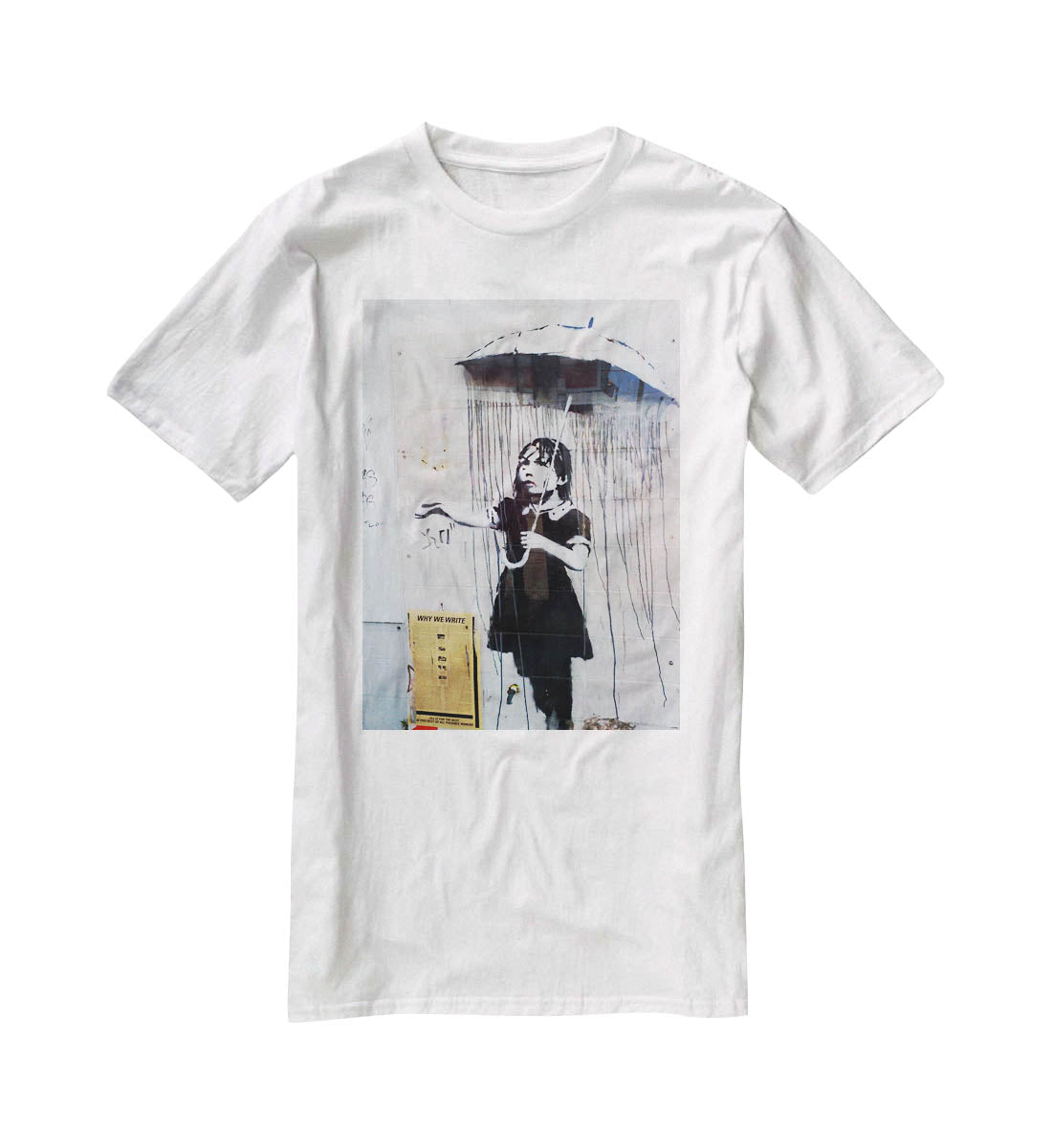 Banksy Umbrella Girl T-Shirt - Canvas Art Rocks - 5