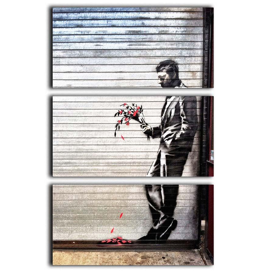 Banksy Waiting in Vain 3 Split Panel Canvas Print - Canvas Art Rocks - 1