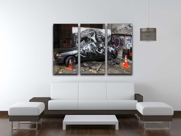 Banksy War Horse 3 Split Panel Canvas Print - Canvas Art Rocks - 3