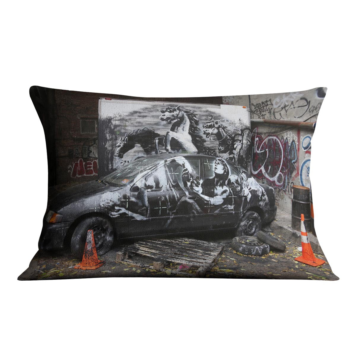 Banksy War Horse Cushion