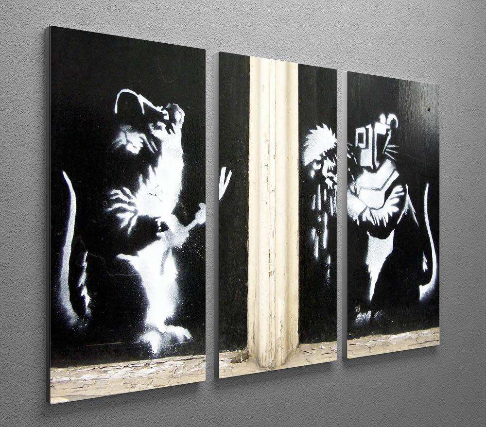 Banksy Welding Rats 3 Split Panel Canvas Print - Canvas Art Rocks