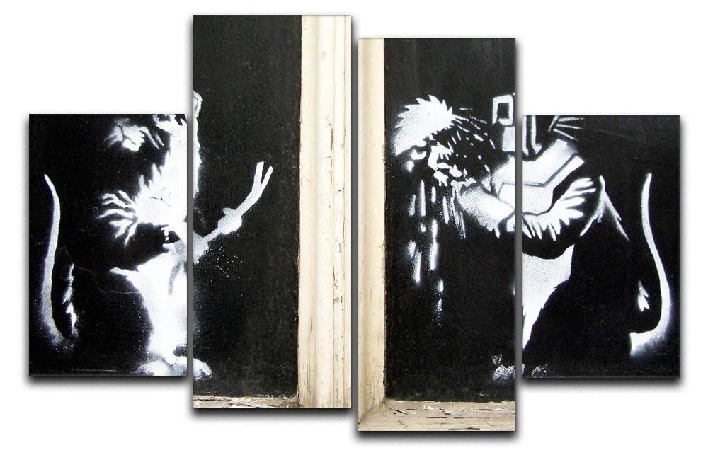 Banksy Welding Rats 4 Split Panel Canvas  - Canvas Art Rocks - 1