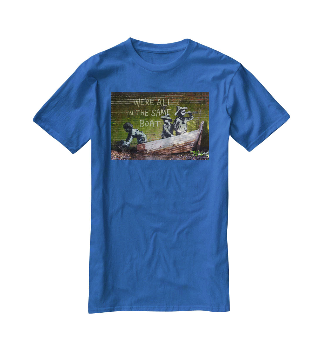Banksy Were All In The Same Boat T-Shirt - Canvas Art Rocks - 2