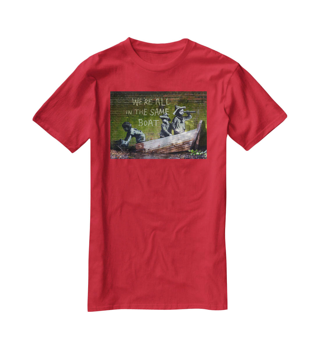 Banksy Were All In The Same Boat T-Shirt - Canvas Art Rocks - 4