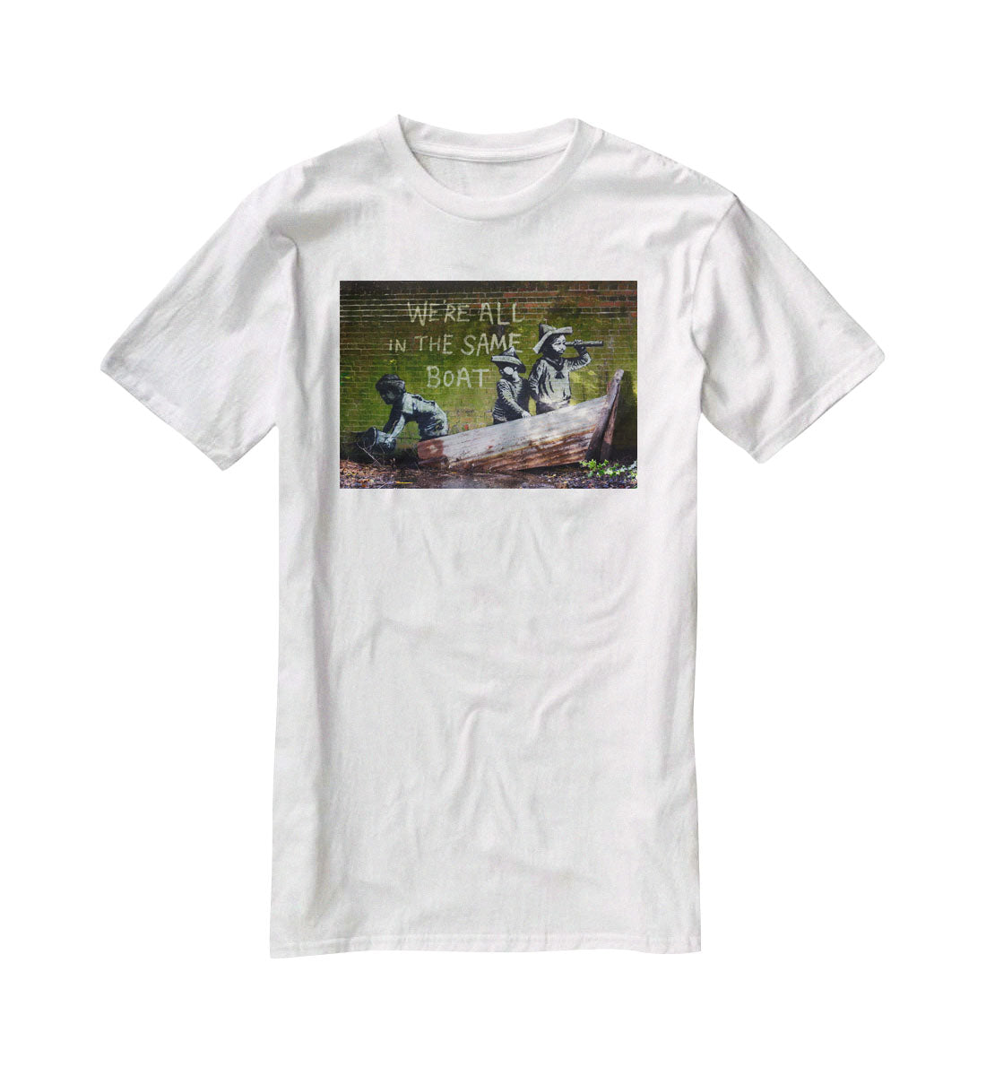 Banksy Were All In The Same Boat T-Shirt - Canvas Art Rocks - 5