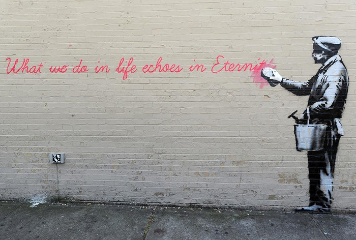 Banksy What We Do In Life Wall Mural Wallpaper
