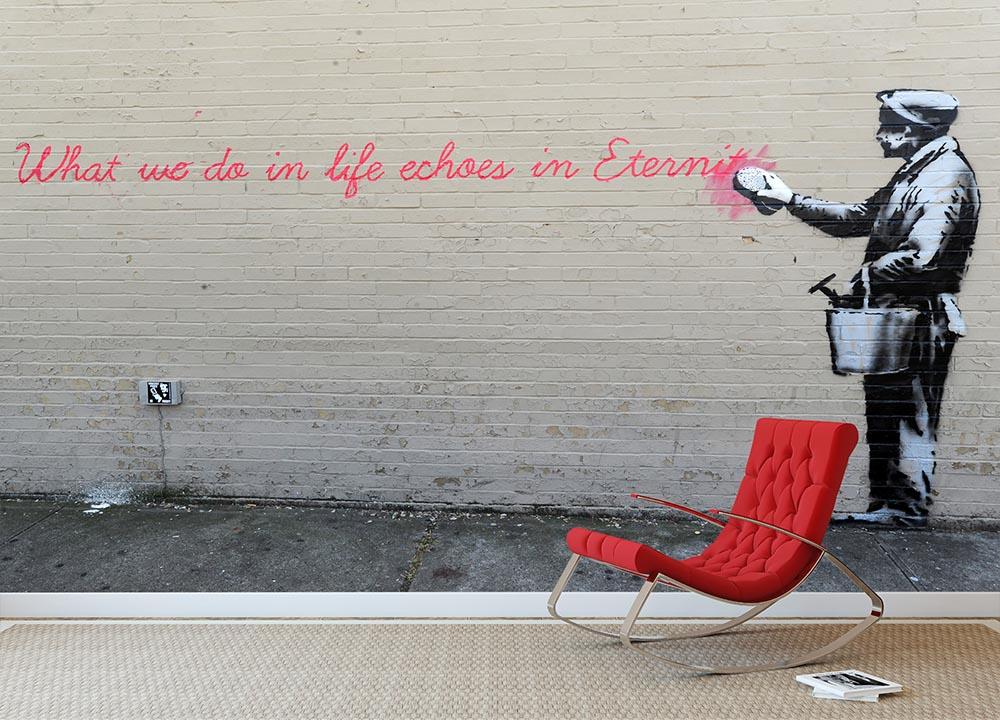 Banksy What We Do In Life Echoes In Eternity Painting By Ian Zoe - Fine - Foto 5
