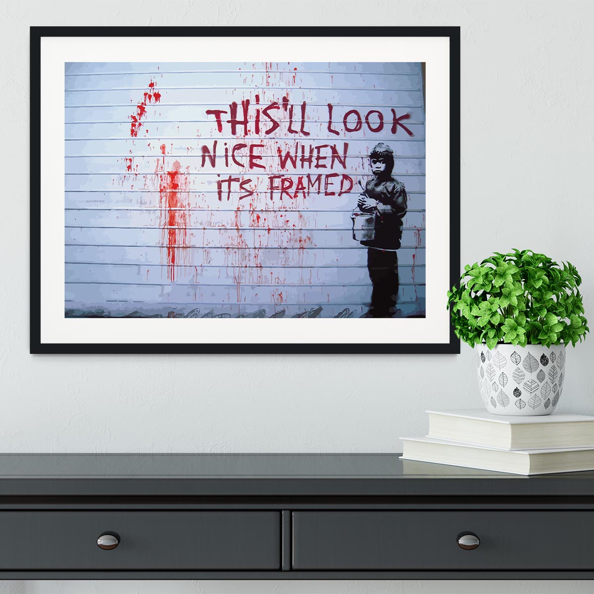 Banksy When Its Framed Framed Print - Canvas Art Rocks - 1