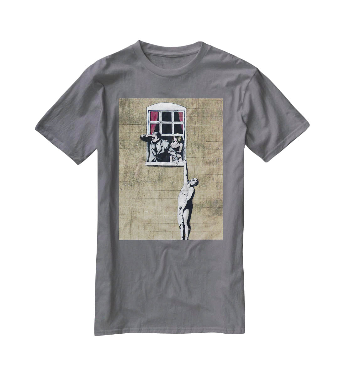Banksy Window Lovers T-Shirt - Canvas Art Rocks - 3