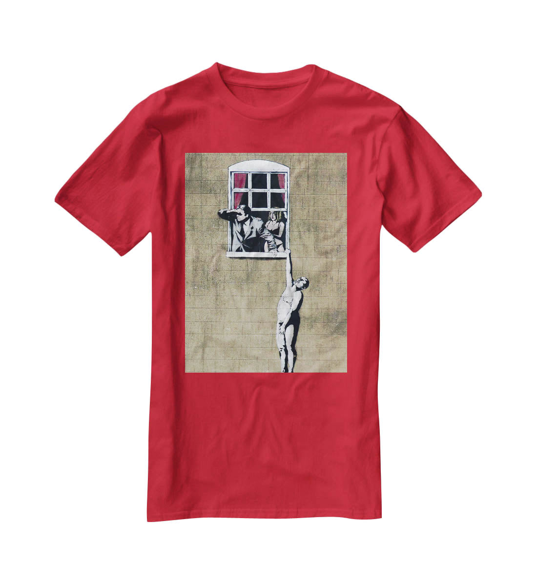 Banksy Window Lovers T-Shirt - Canvas Art Rocks - 4