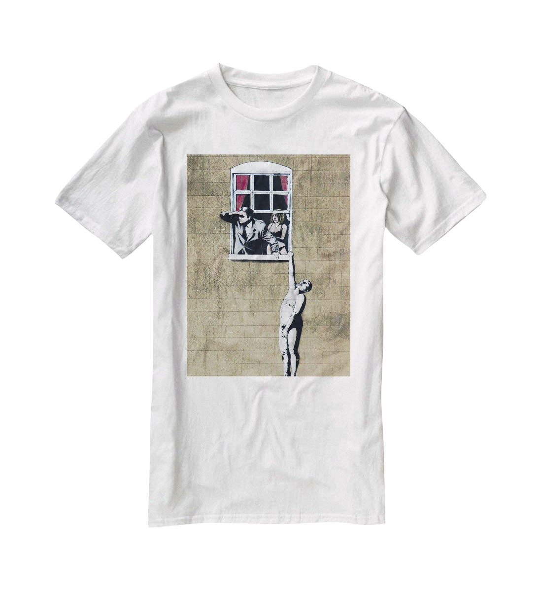 Banksy Window Lovers T-Shirt - Canvas Art Rocks - 5
