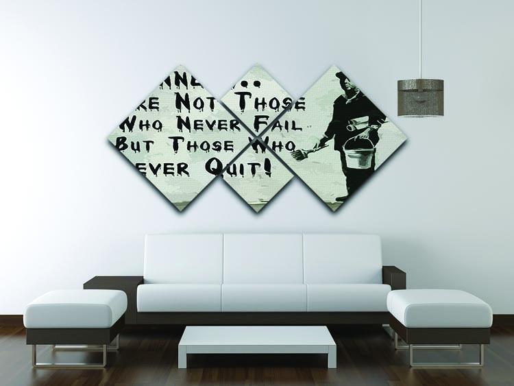 Banksy Winners Are Not 4 Square Multi Panel Canvas - Canvas Art Rocks - 3