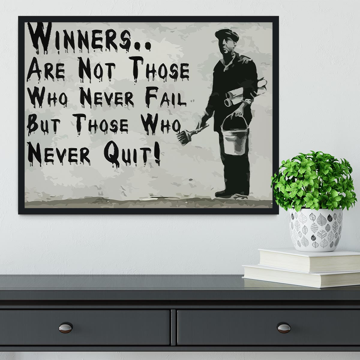 Banksy Winners Are Not Framed Print - Canvas Art Rocks - 2