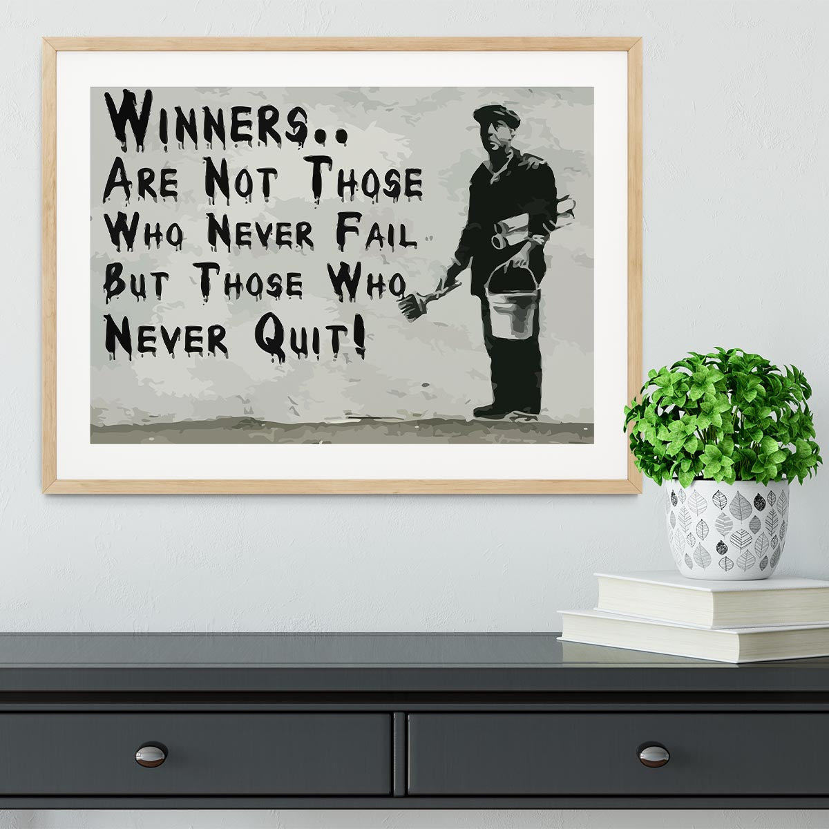 Banksy Winners Are Not Framed Print - Canvas Art Rocks - 3