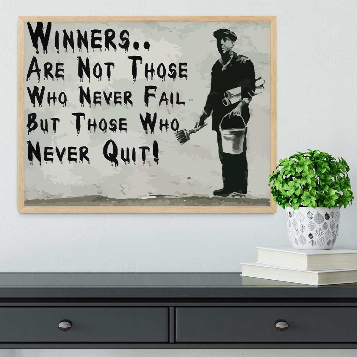 Banksy Winners Are Not Framed Print - Canvas Art Rocks - 4