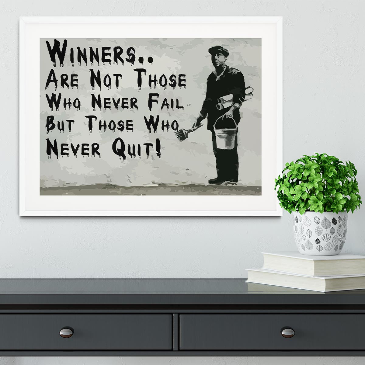 Banksy Winners Are Not Framed Print - Canvas Art Rocks - 5