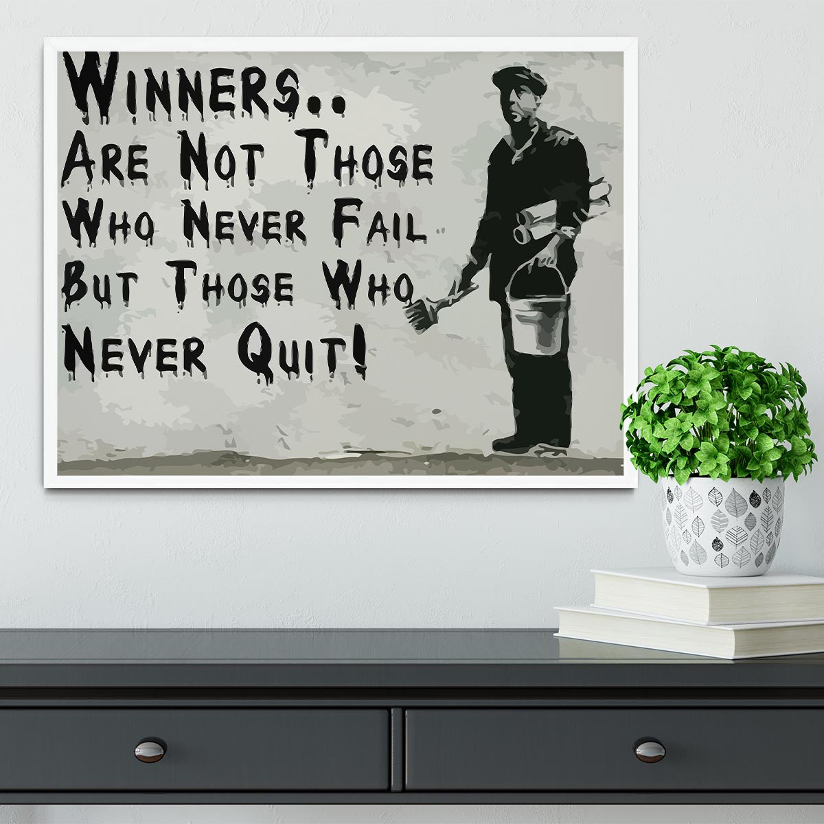 Banksy Winners Are Not Framed Print - Canvas Art Rocks -6