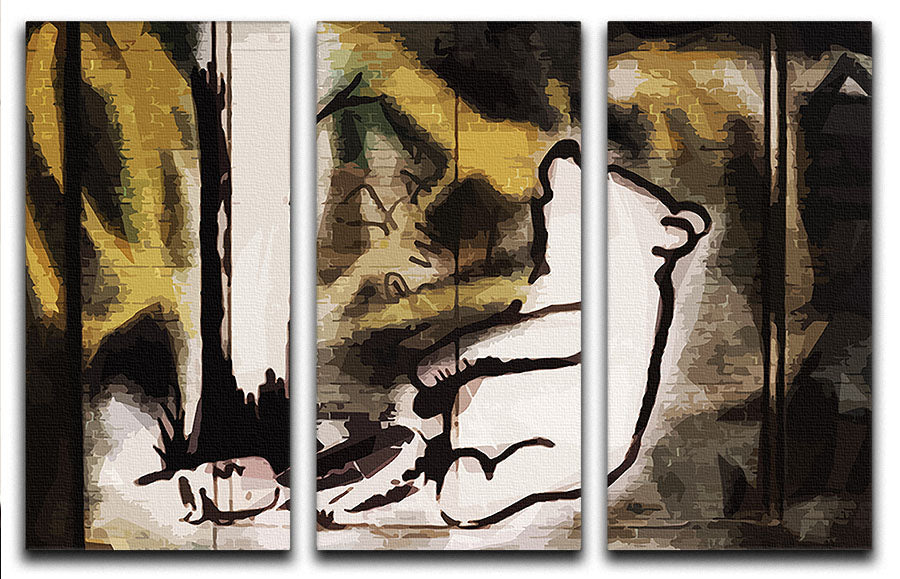 Banksy Winnie the Pooh Bear Trap 3 Split Panel Canvas Print - Canvas Art Rocks - 1