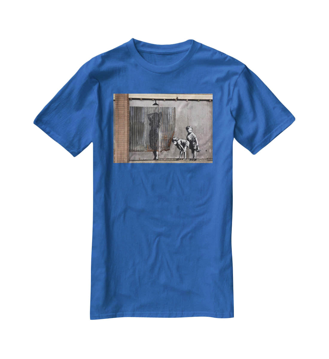 Banksy Woman In Shower T-Shirt - Canvas Art Rocks - 2