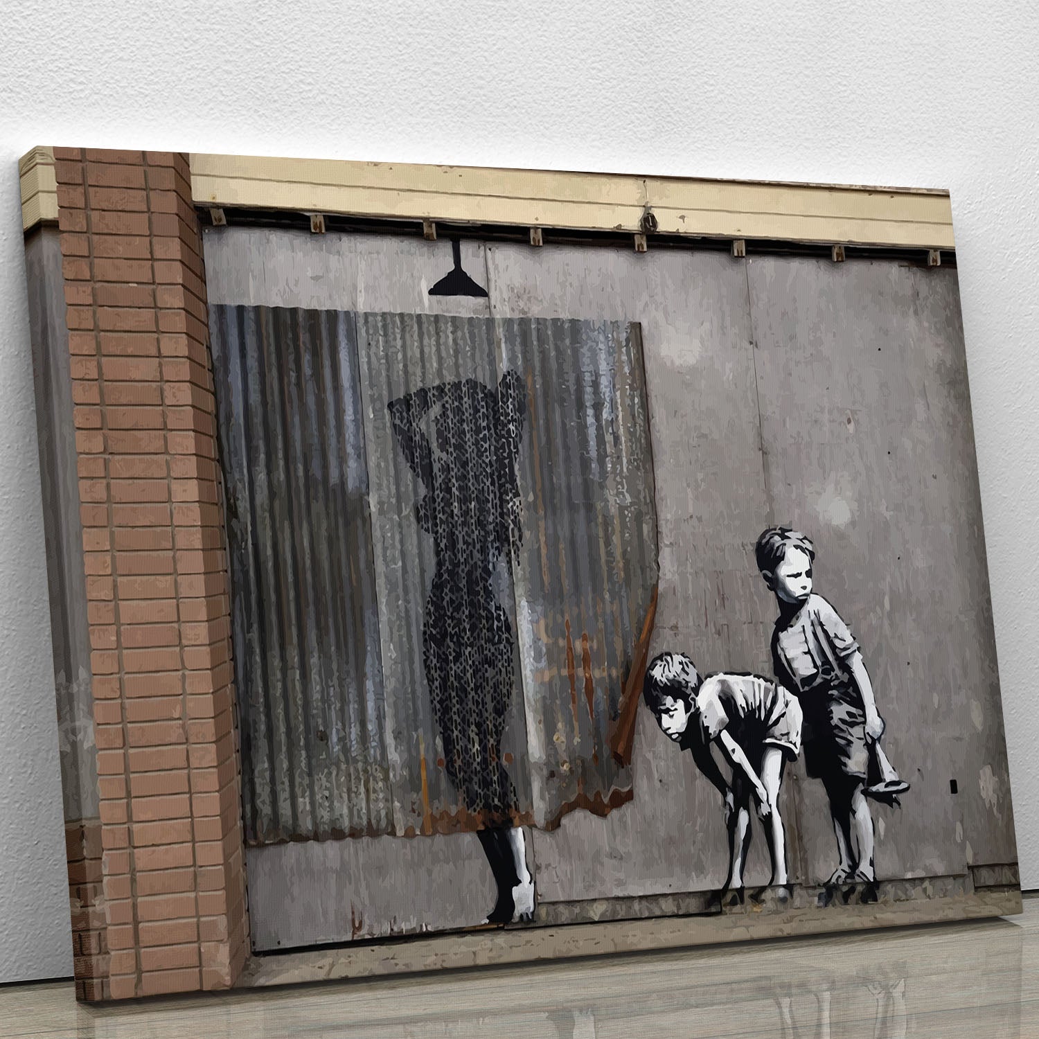 Banksy Woman In Shower Canvas Print or Poster - Canvas Art Rocks - 1