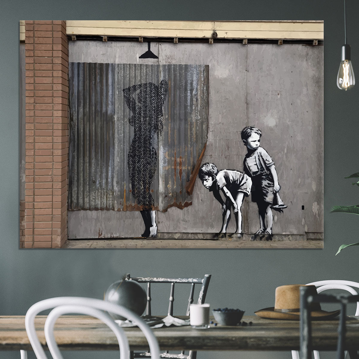 Banksy Woman In Shower Canvas Print or Poster - Canvas Art Rocks - 3