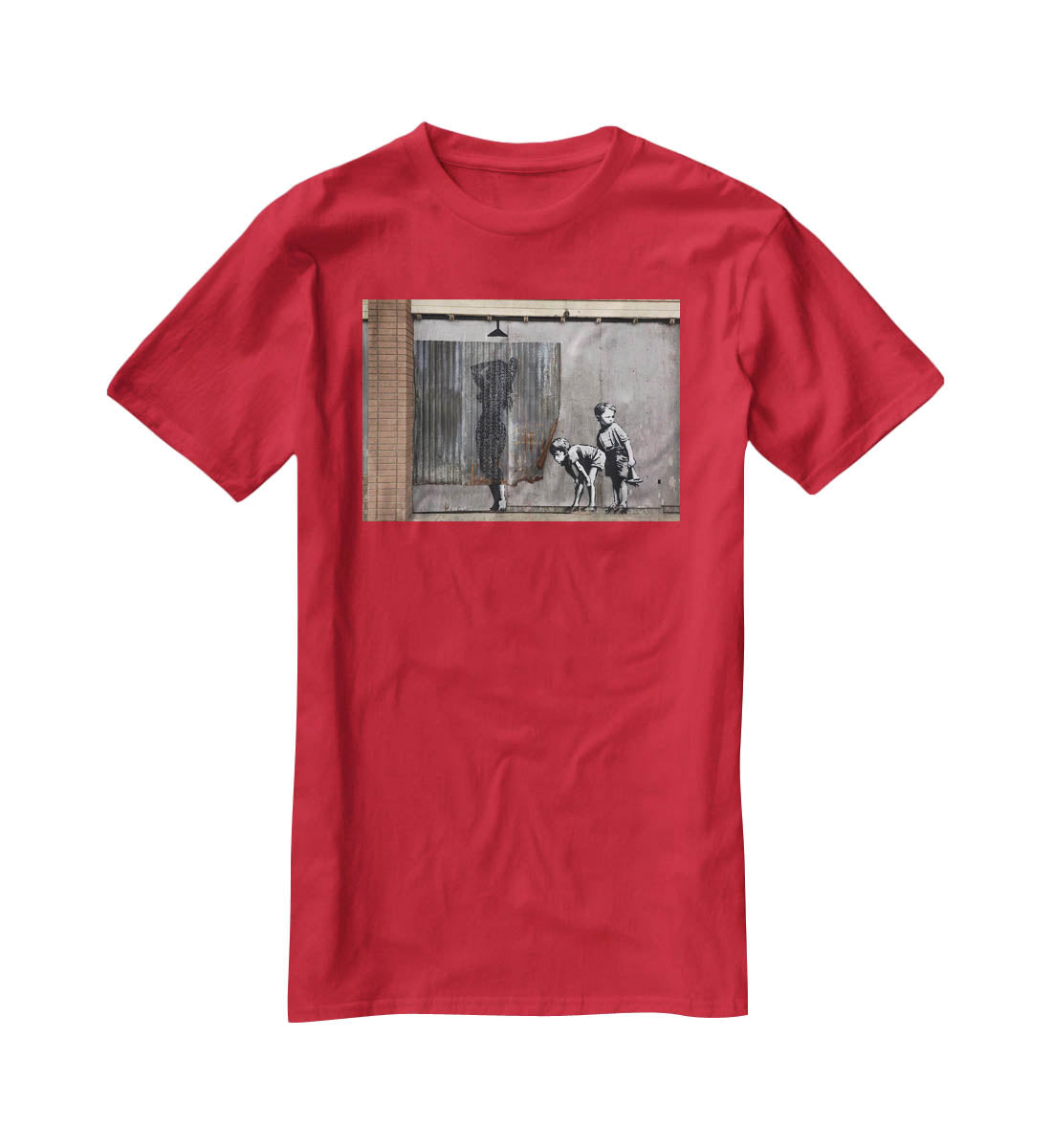 Banksy Woman In Shower T-Shirt - Canvas Art Rocks - 4