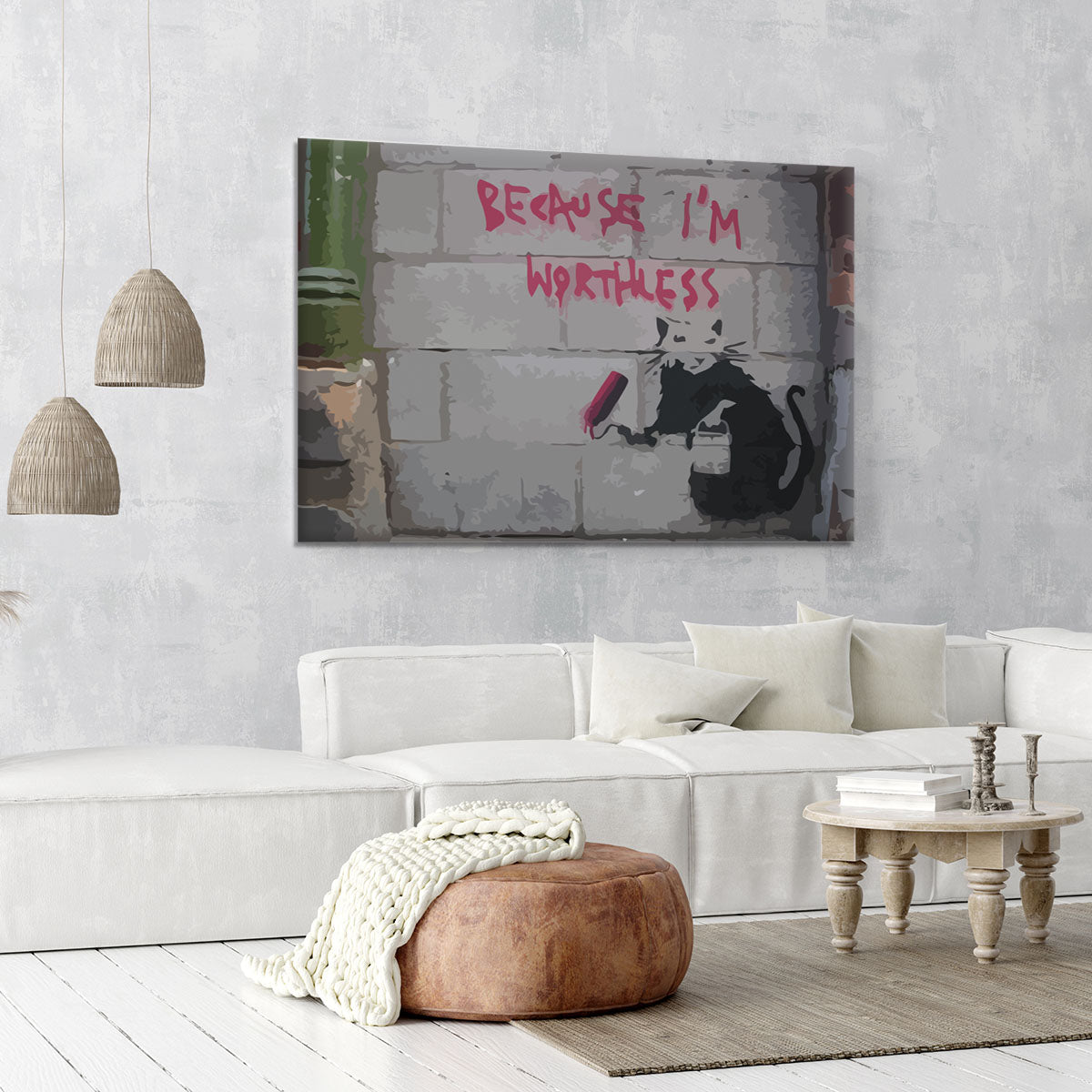 Banksy Worthless Rat Canvas Print or Poster - Canvas Art Rocks - 6