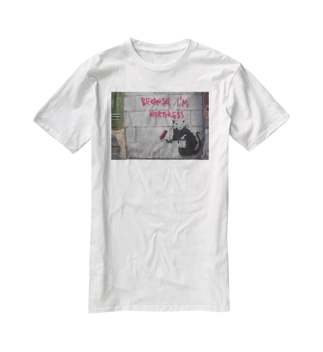 Banksy Worthless Rat T-Shirt - Canvas Art Rocks - 5