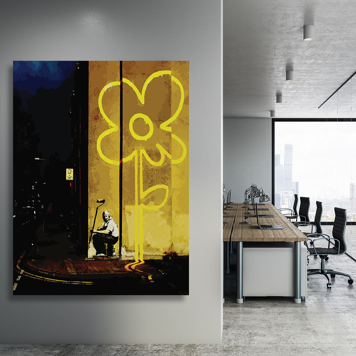 Banksy Yellow Lines Canvas Print or Poster - Canvas Art Rocks - 3