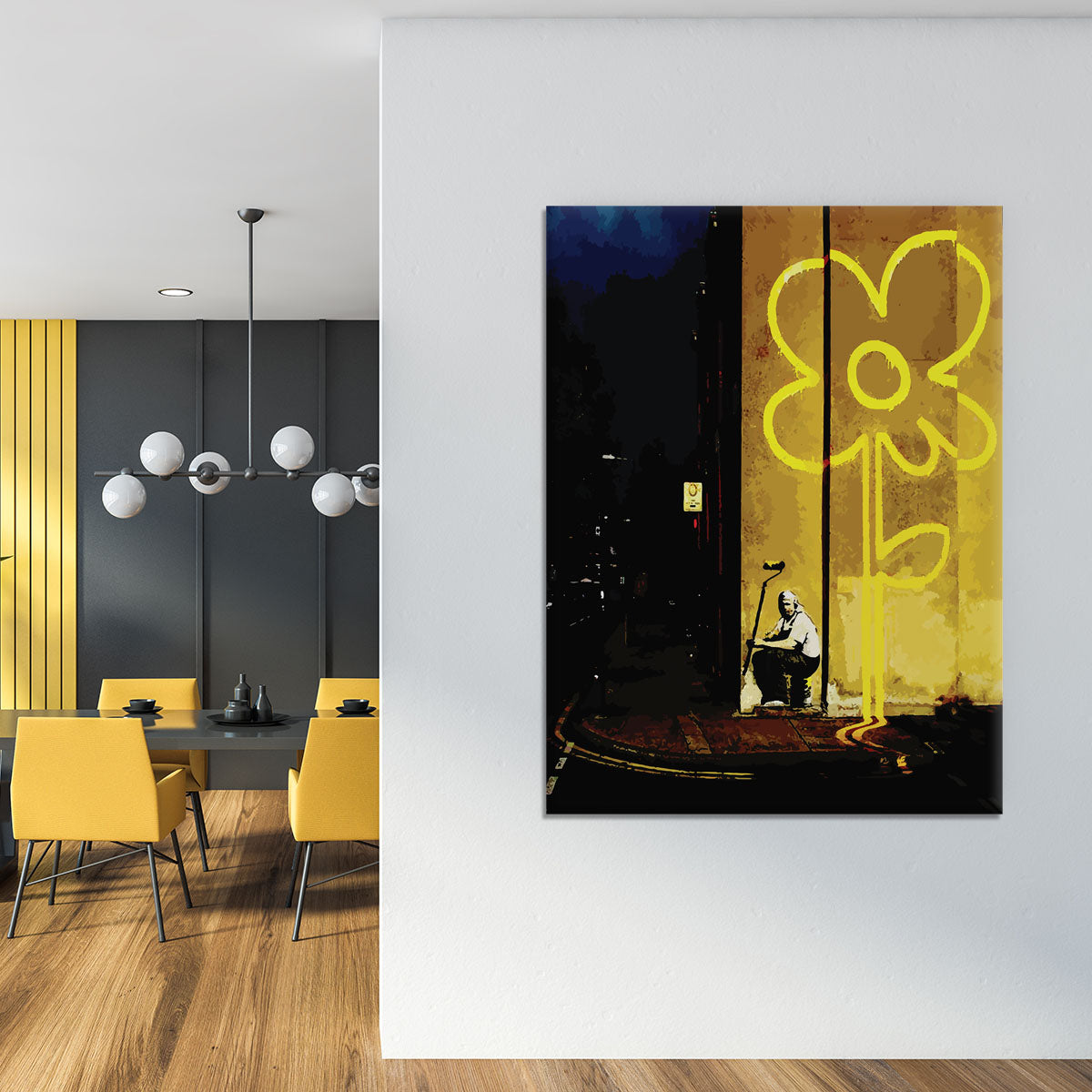 Banksy Yellow Lines Canvas Print or Poster - Canvas Art Rocks - 4