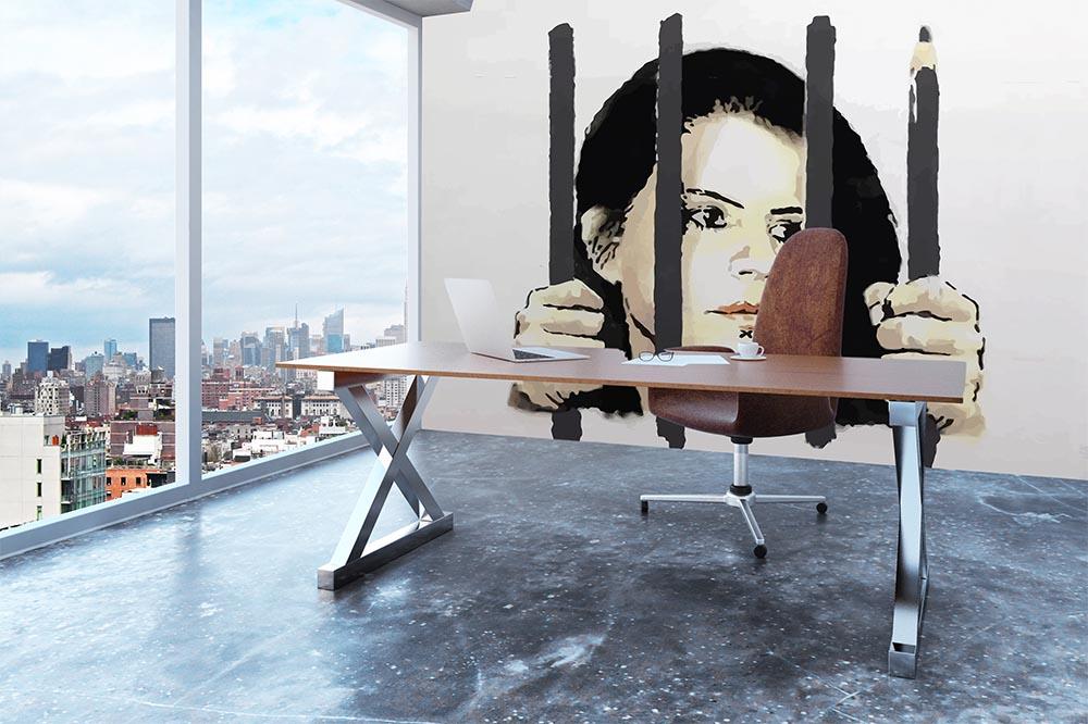 Banksy Zehra Dogan New York Wall Mural Wallpaper - Canvas Art Rocks - 3