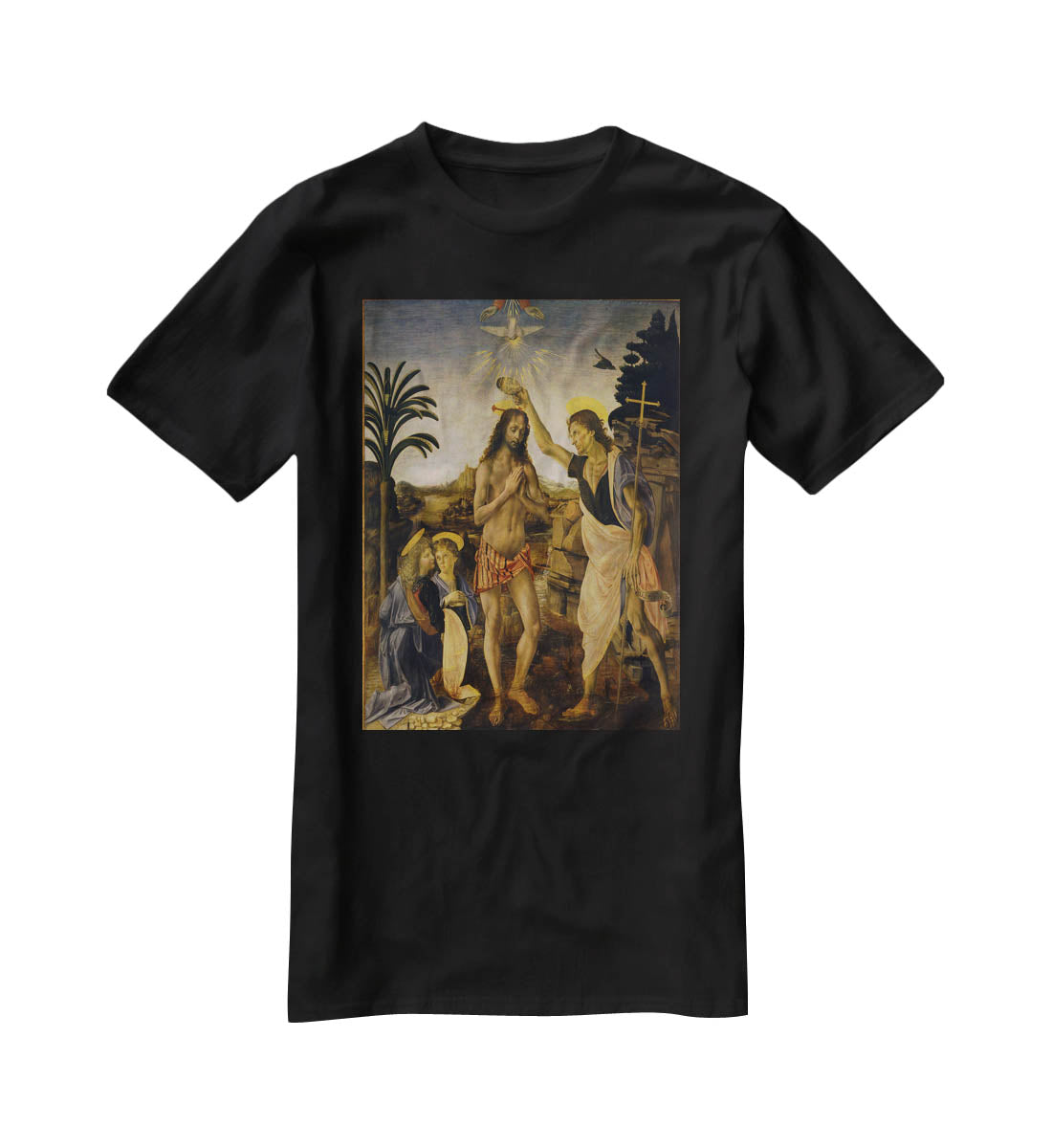 Baptism Of Christ by Da Vinci T-Shirt - Canvas Art Rocks - 1