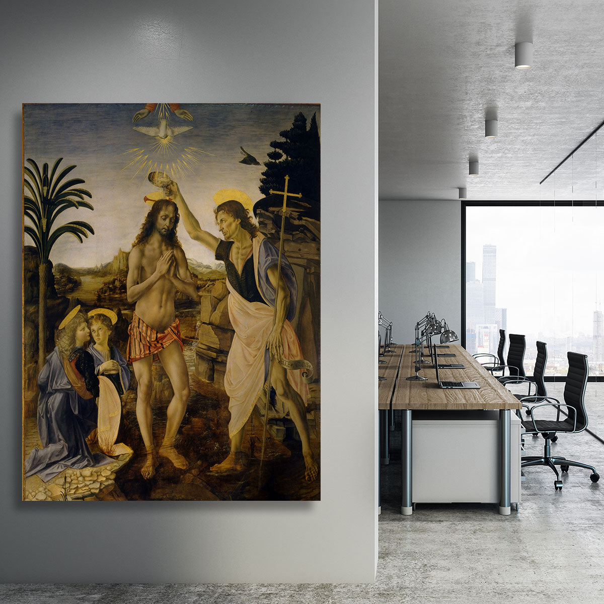 Baptism Of Christ by Da Vinci Canvas Print or Poster - Canvas Art Rocks - 3