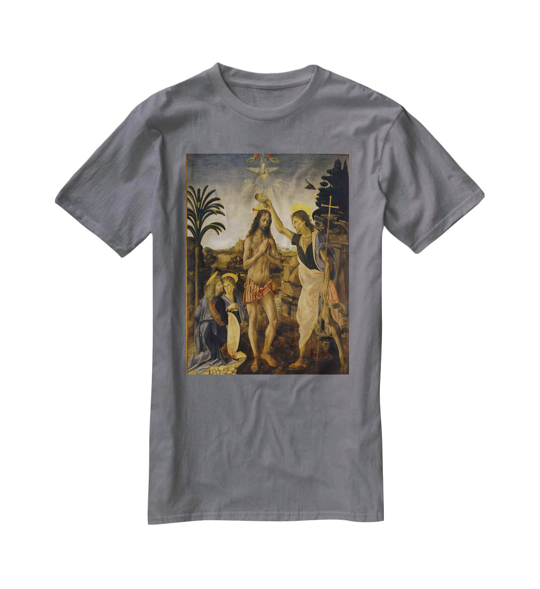 Baptism Of Christ by Da Vinci T-Shirt - Canvas Art Rocks - 3