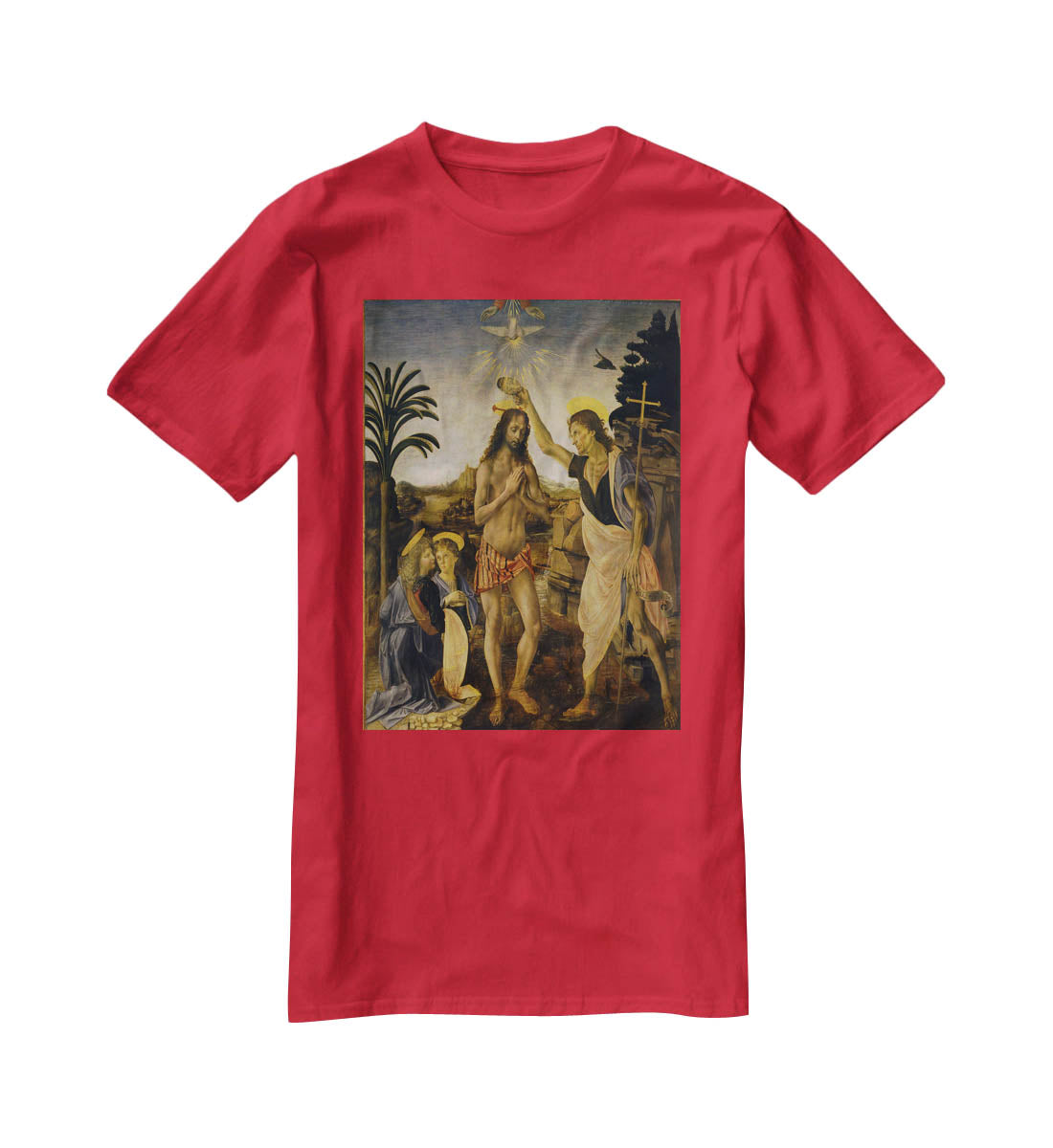 Baptism Of Christ by Da Vinci T-Shirt - Canvas Art Rocks - 4