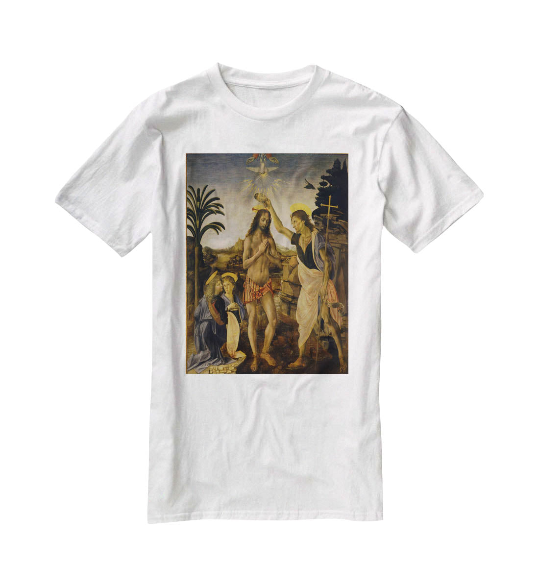 Baptism Of Christ by Da Vinci T-Shirt - Canvas Art Rocks - 5