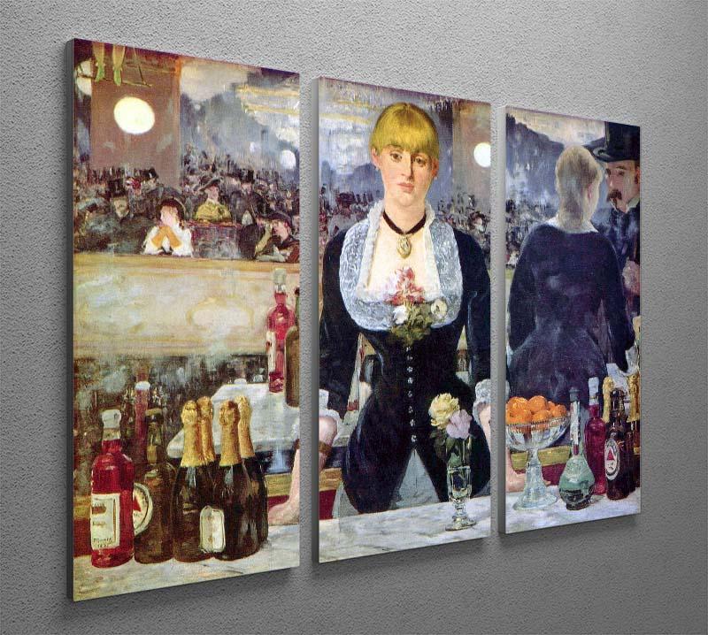 Bar in the Folies-Bergere by Manet 3 Split Panel Canvas Print - Canvas Art Rocks - 2