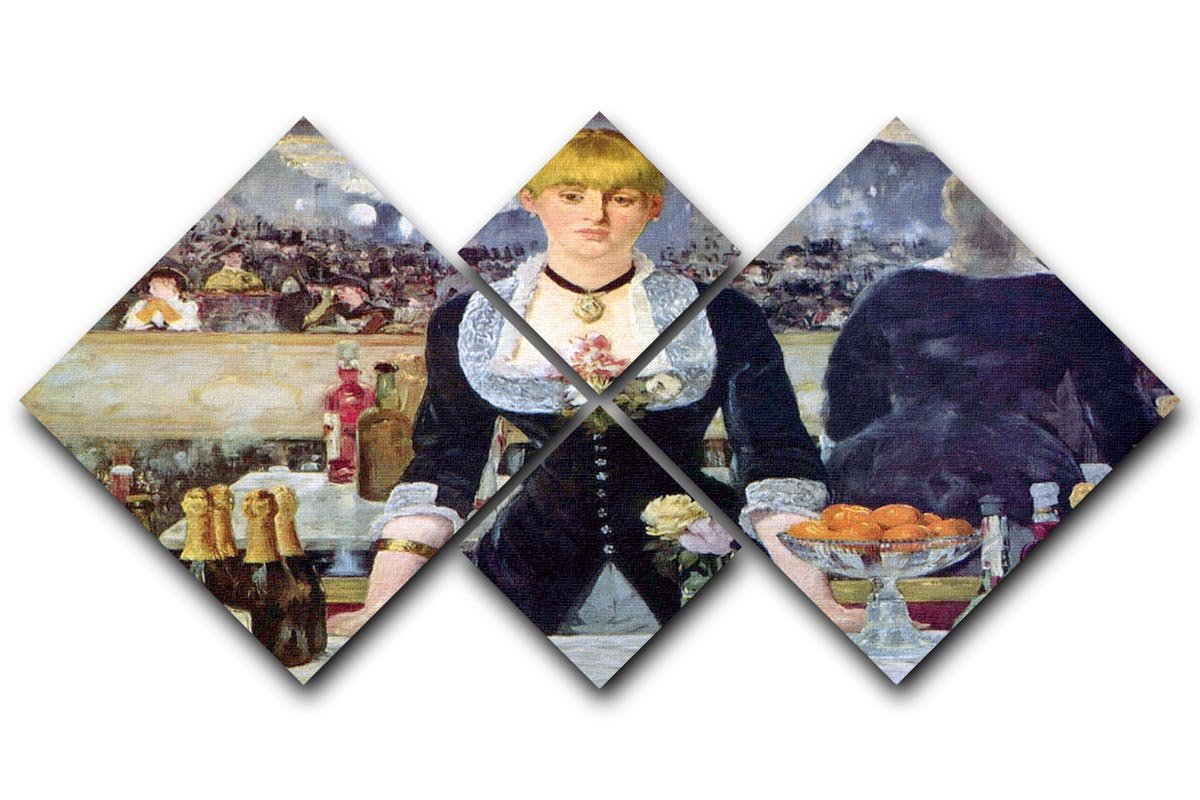 Bar in the Folies-Bergere by Manet 4 Square Multi Panel Canvas  - Canvas Art Rocks - 1