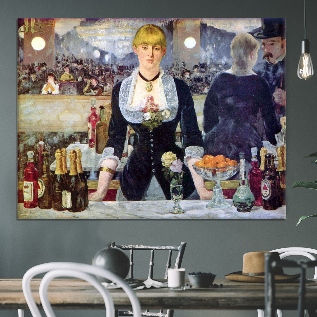 Bar in the Folies-Bergere by Manet Canvas Print or Poster - Canvas Art Rocks - 3