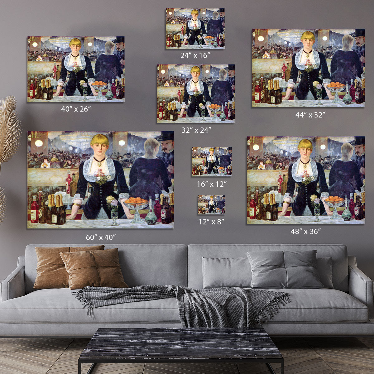 Bar in the Folies-Bergere by Manet Canvas Print or Poster - Canvas Art Rocks - 7