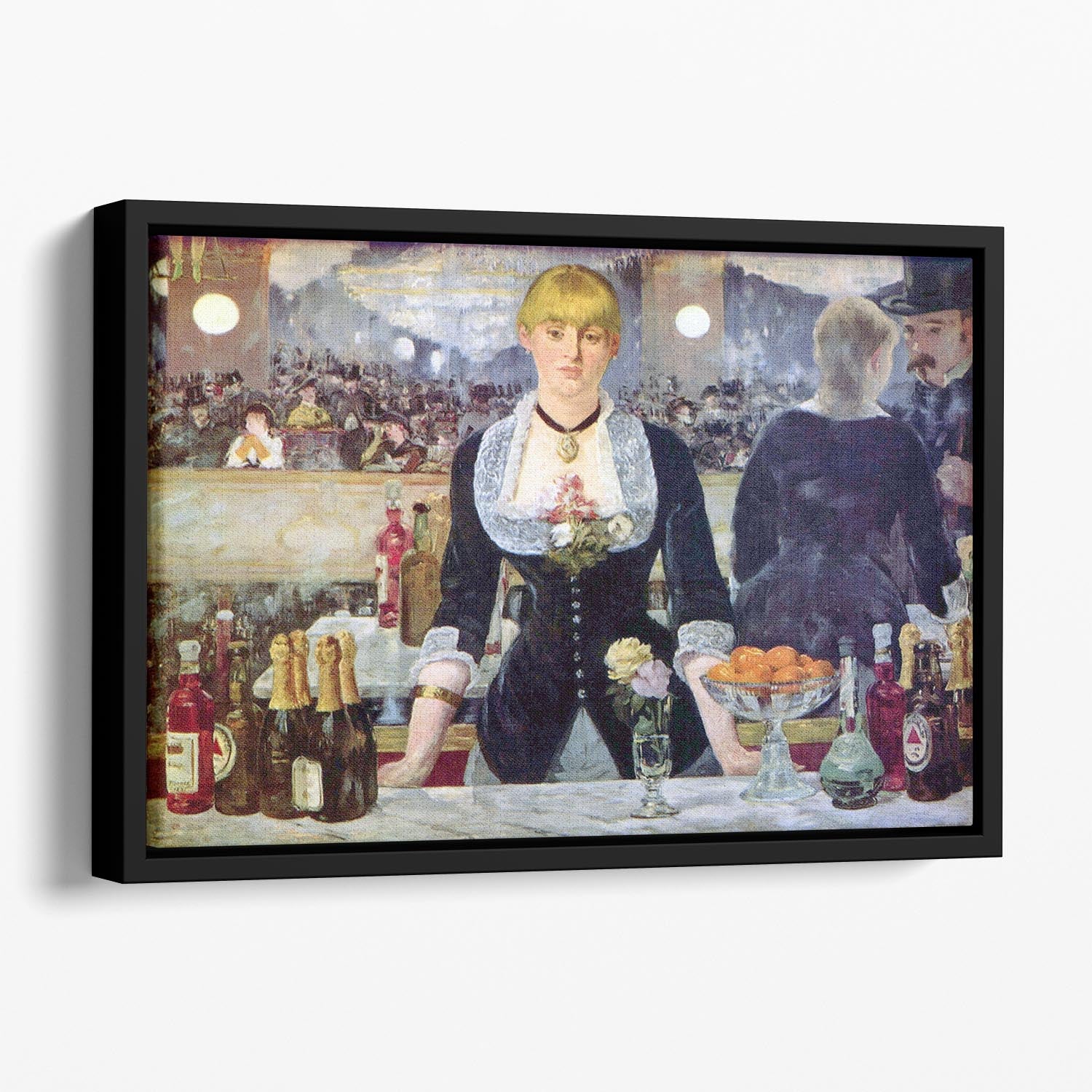 Bar in the Folies-Bergere by Manet Floating Framed Canvas