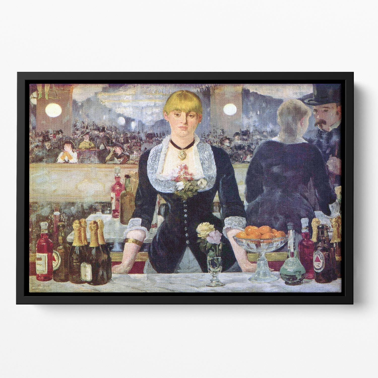Bar in the Folies-Bergere by Manet Floating Framed Canvas