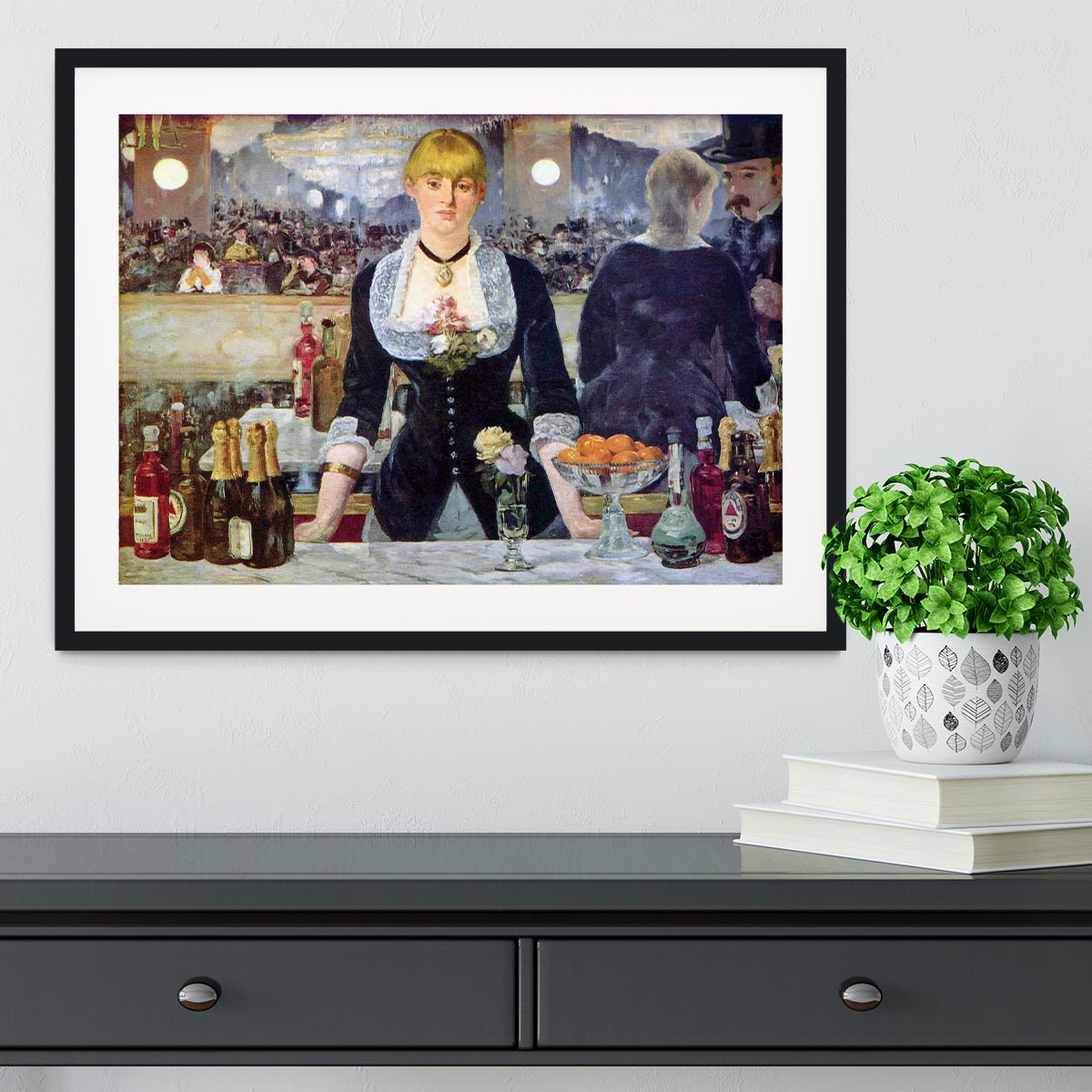 Bar in the Folies-Bergere by Manet Framed Print - Canvas Art Rocks - 1